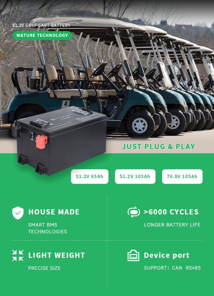  Pacco batterie per golf cart 51,2 V