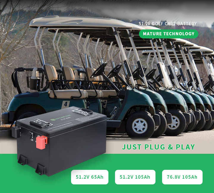  Pacco batteria ricaricabile agli ioni di litio per golf cart 51,2 V